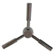 Round Shaft Gun Safe 3 Spoke Gun Safe Handle With Black Chrome Safe Box Handle