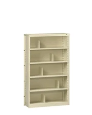 👀NEW TENNSCO CHAMPAGNE / PUTTY KD BOOKCASE W/ END PANELS 38" x 12" x 60" B-6000