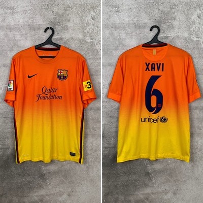 BARCELONA 2012 2013 AWAY FOOTBALL SHIRT #6 XAVI NIKE JERSEY SIZE L