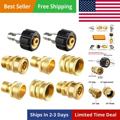#ad Pressure Washer Adapter Set Quick Disconnect Kit M22 14 mm Quick Connect Sw... $58.99