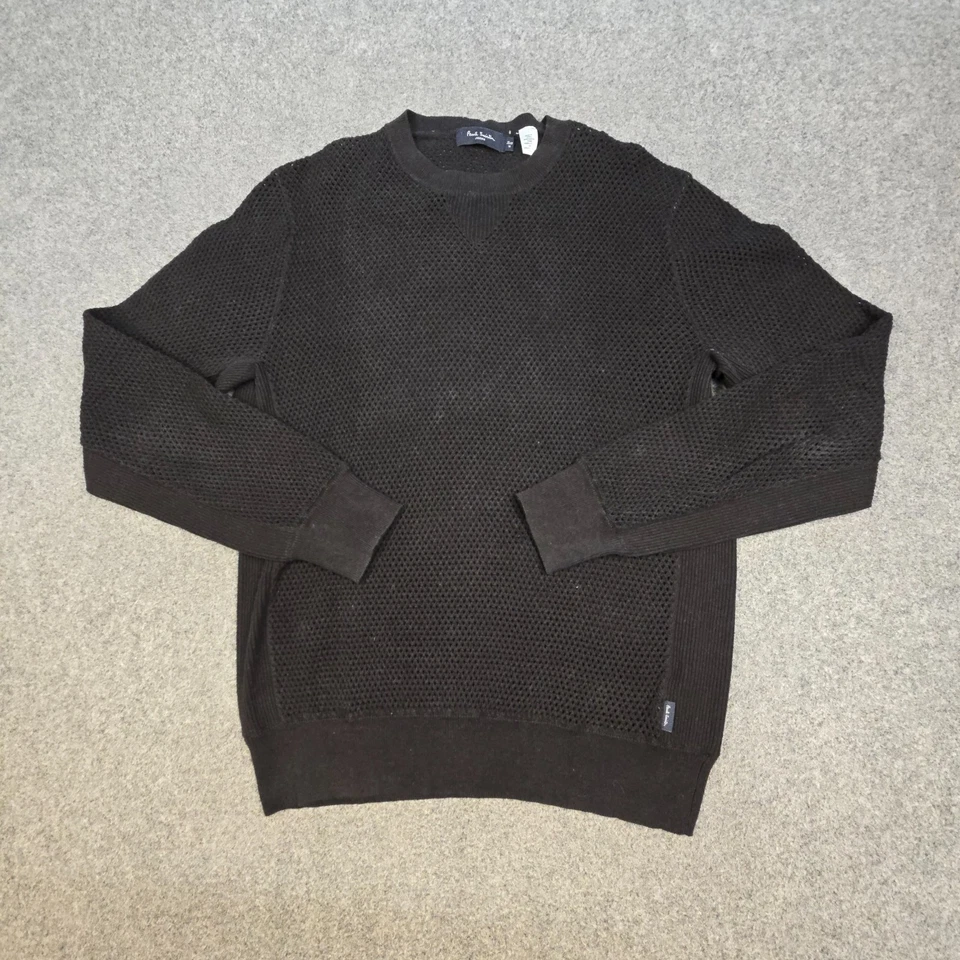 Paul Smith Jumper Mens MEDIUM black crew neck sweater Long Sleeve cotton Size M - image 2 of 4
