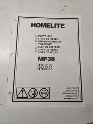 #ad HOMELITE PARTS LIST BOOK CATALOG MANUAL MULTI SAW MP38 UT05050 UT05055 18697 $5.00