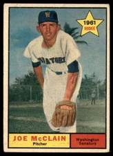 1961 Topps #488 Joe McClain Excellent RC Rookie Senators             ID:156524