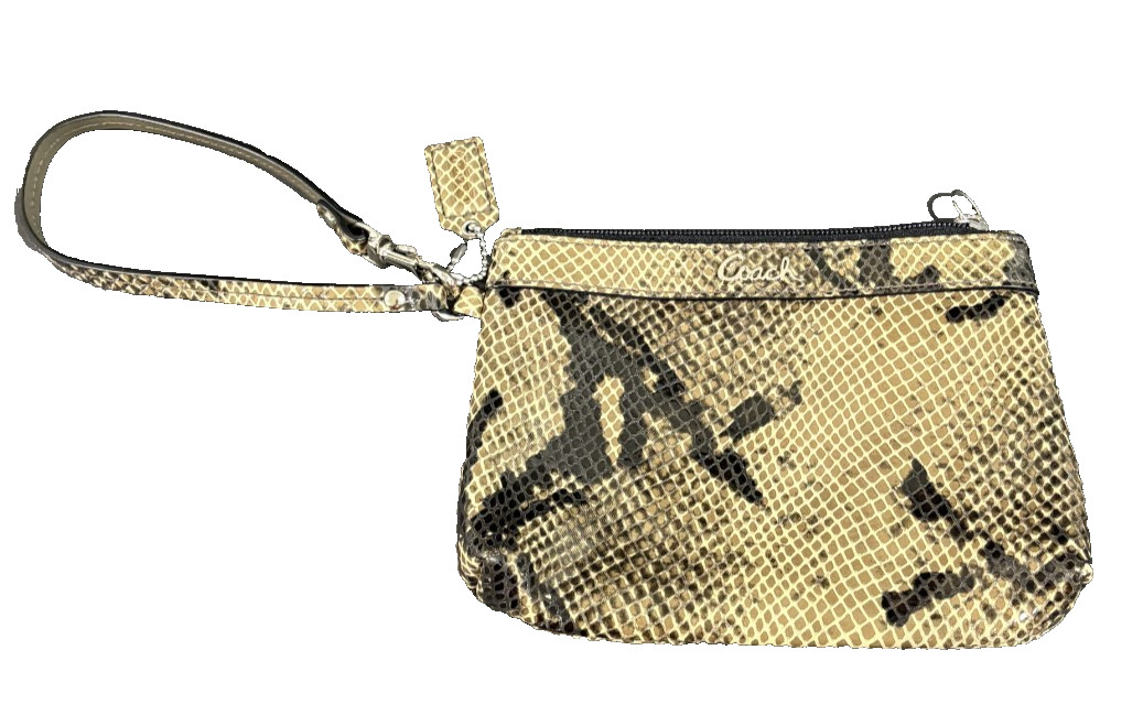 Coach Wallet Embossed Brown Python Snakeskin Medi… - image 1