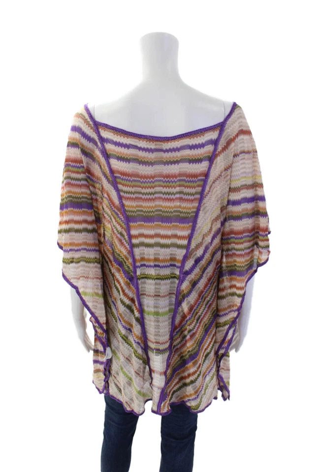 Missoni Mare Mujer Media Manga Rayas Tejido Cubre Beige Púrpura Talla IT 38 Foto 3 de 4