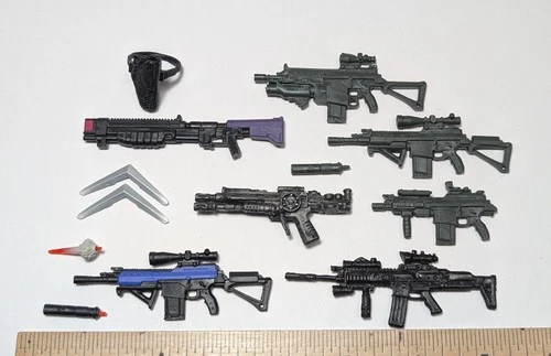 GI Joe Classified 13 PC RIFLE LOT Custom Fodder Machine Gun Blaster Weapon 1:12