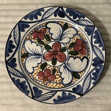Vintage Spanish Ceramicas Pellsba S.A. Floral Hand Painted Fayenza Ceramic Plate