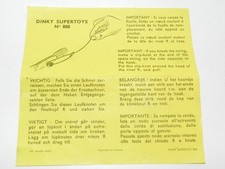 NOTICE Jaune pour Dinky toys 888 GBO berliet camion dépannage saharien