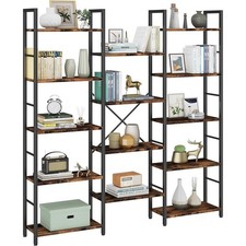 5 Tier Bookshelf Bookcase Display Shelves Large Etagere Industrial Book Shelf