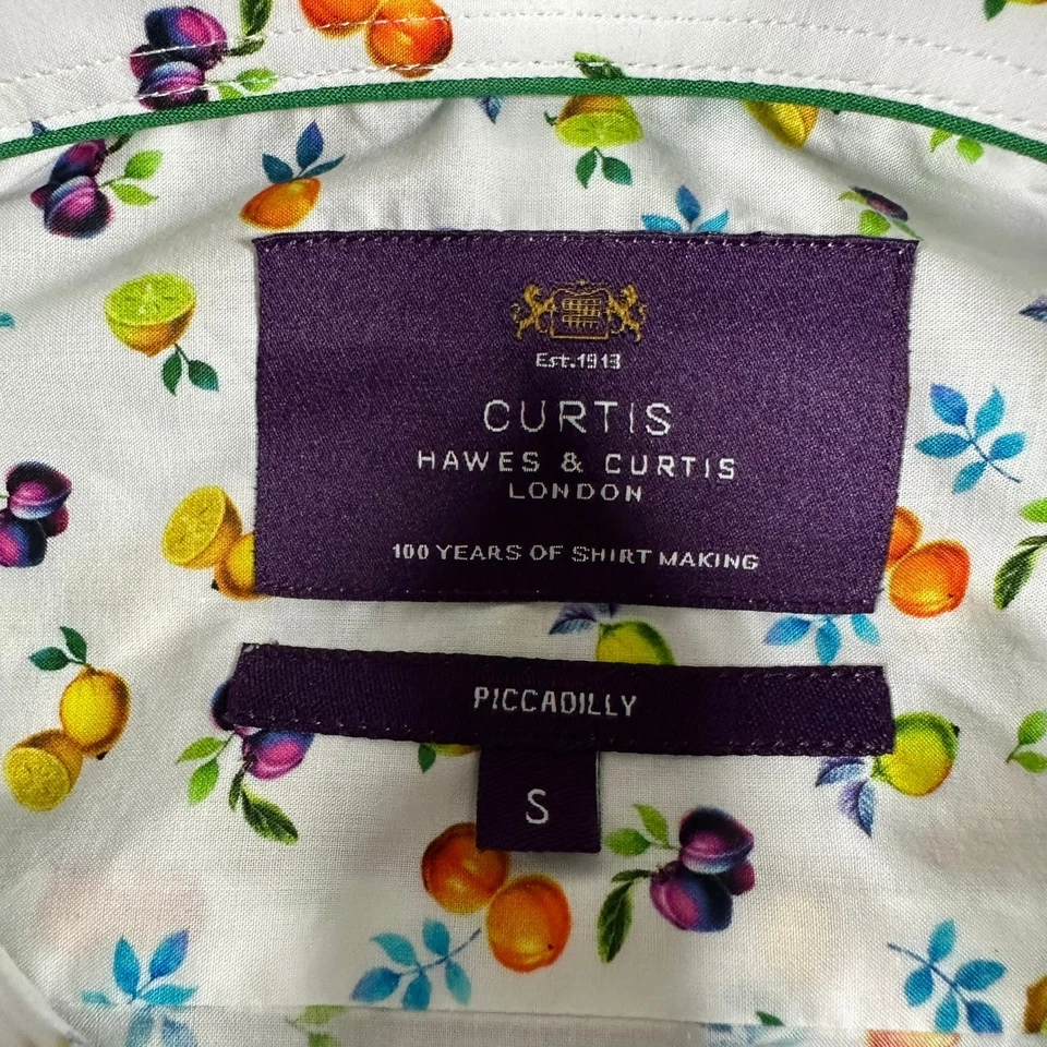 Curtis Hawes & Curtis London Mens Small Fruit Print Button Down Shirt Piccadilly - Image 4 of 4
