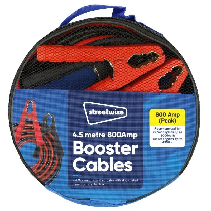 Streetwize Jump Leads 800A 4.5m HD Booster Cables Engine Start Commercial SWBC15