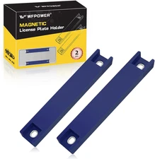 WFPOWER Magnetic License Plate Holder, 2 Pack Rubber Coated Protection Dealer Te