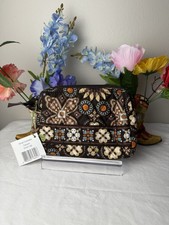 Vera Bradley Canyon Small Cosmetic Bag NWT Brown and Orange Floral Cosmetic Bag