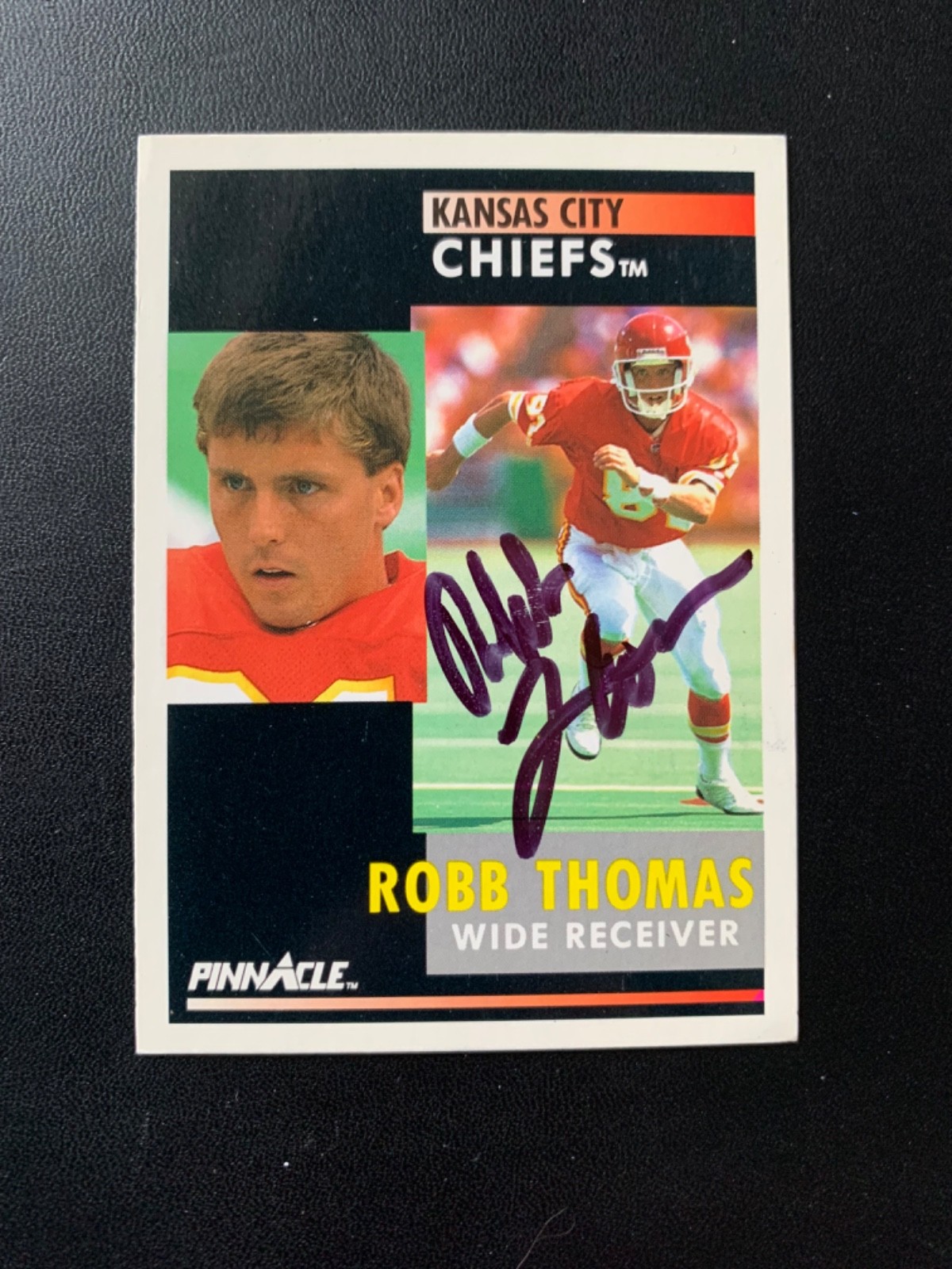 Robb Thomas Signed 1991 Pinnacle #140 Card Kansas City Chiefs Autograph COA