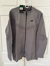 Nike Mens Jacket X-Large Gunsmoke Grey /Black Lightweight Sportswear Tech Knit