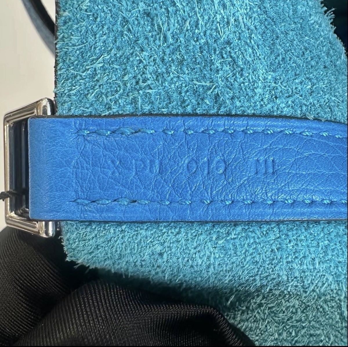 HERMÈS Blue Turquoise Picotin 22 w/ Lock & Key, Silver Palladium