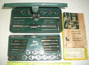 Hanson ACE SUPER Set 6314 Tap & Die Set Tools w Dies & Taps COMPLETE,  FREE SHIP