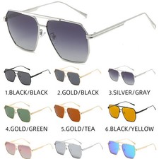 Lunettes De Soleil Polarisees Double Pont Metal Conduire Plage Vacances UV400