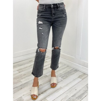 Vervet Flying Monkey Womens Victoria Straight Leg Jeans Size 30 Distressed Denim