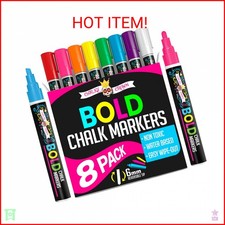 Bold Chalk Markers - Dry Erase Marker Pens - Liquid Chalk Markers for Chalkboard