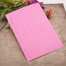 Happy Birthday Plastic Embossing Folders for Card Making Journling Scrapbooki...