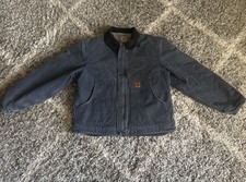 Carhartt J164 Jacket Detroit Fleece Sherpa Lined Insulated Coat PTL Grey L VGC