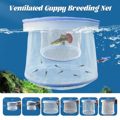 Ventilated Guppy Breeding Net Clamshell Floating Fish Net Tank Isolation Box