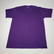 Vintage Screen Stars Best Plain Blank T Shirt Purple Single Stitch Large USA