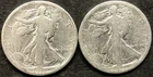 1917 D & 1917 S "OBV" WALKING LIBERTY 90% HALF DOLLARS
