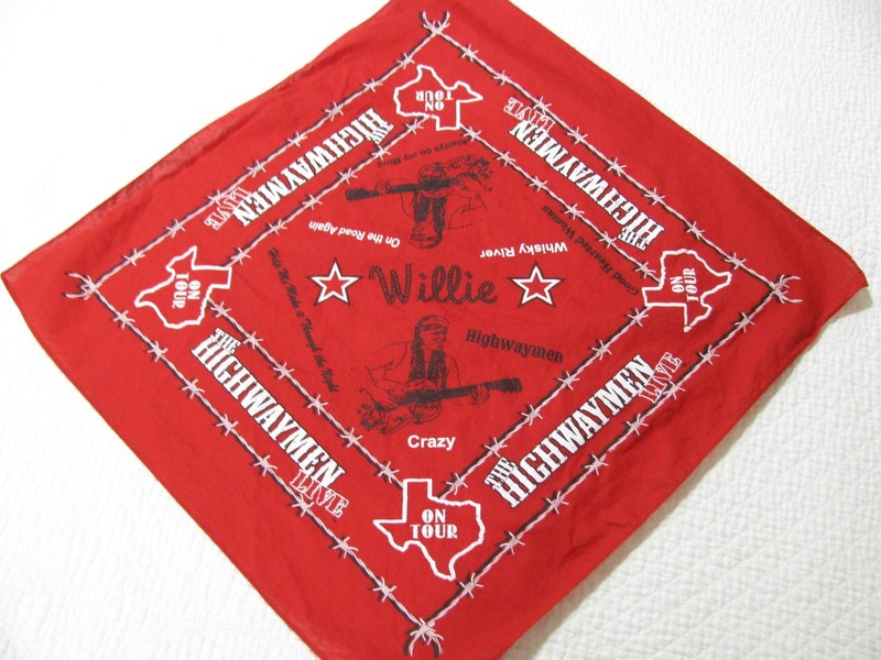 WILLIE THE HIGHWAYMEN LIVE ON TOUR RED BANDANA NECKERCHIEF