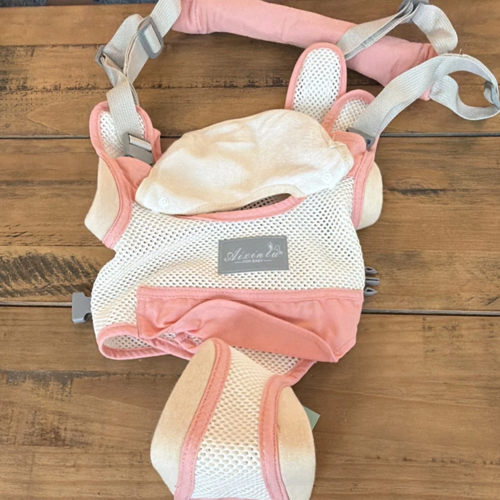 Aizxin Mesh Baby Carrier Pink White Size Adjustable Buckle Closure for Infant