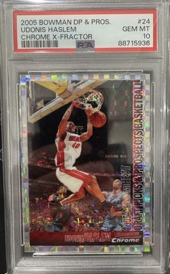 2005 Bowman Draft Picks Udonis Haslem Chrome X-Fractor #24 PSA 10 /150