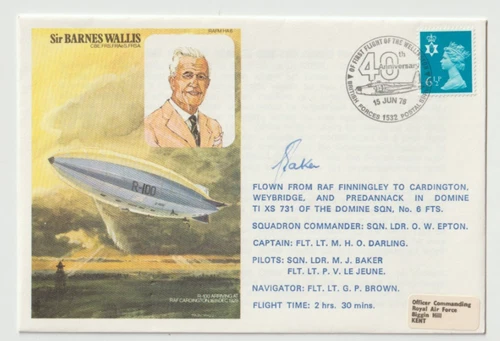 15/6/1976 UK GB Cover - Sir Barnes Wallis - HANDSIGNED