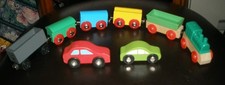 8-Pcs Wooden Magnetic Plastic Train Set Cars Engine Toy