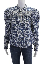 Love The Label Women Bohemian Floral High Neck Blouse Long Sleeve Size XS