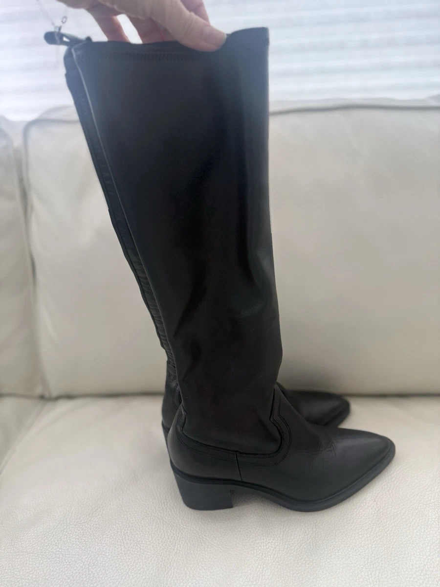 La Canadienne Paton Knee High Black Leather Boots Size 36.5