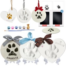 Clay  Ink Paw Print Kit,2 Clean Touch Ink Pads  2 Soft Clay,Pawprint Orname...