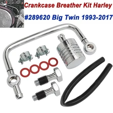 Chrome Crankcase Breather Kit Bracket For Harley Dyna Softail Touring Road Glide