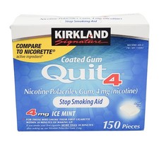 Kirkland Quit 4mg Nicotine Coated Gum Ice Mint Stop Smoking 139 Pieces 6/2026