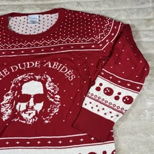 The Big Lebowski Christmas Sweater Men's 3XL The Dude Abides Holiday Party Movie