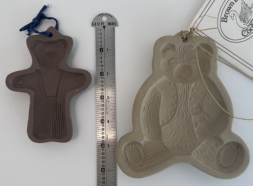 1980's Bear Pottery Cookie Molds - 2 Sizes of Teddy Bears with Recipe Book - Picture 6 of 10