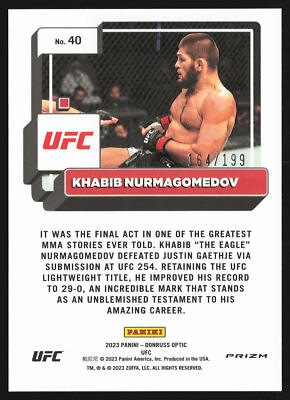 2023 Donruss Optic UFC #40 Khabib Nurmagomedov Red /199