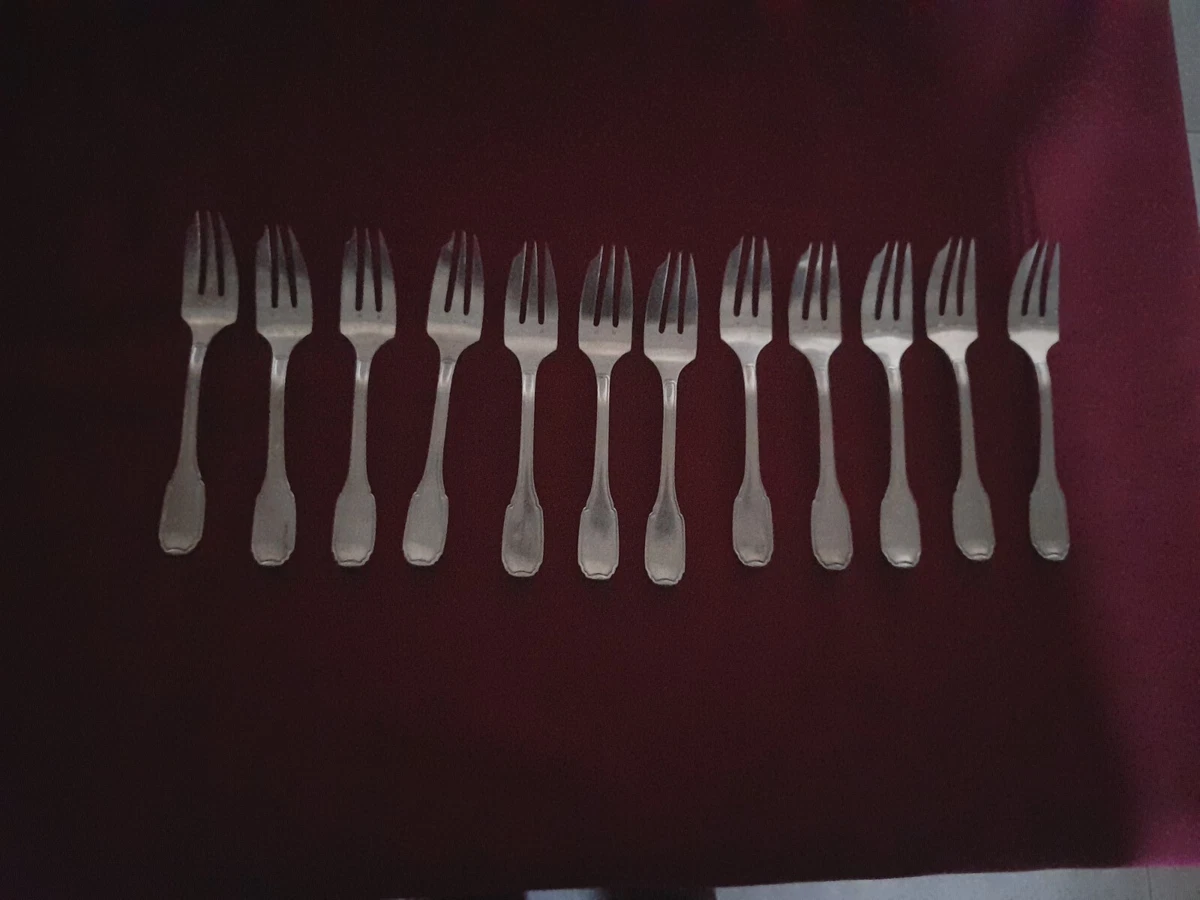 Ensemble de 12 fourchettes et 12 cuillères en métal argenté 84g