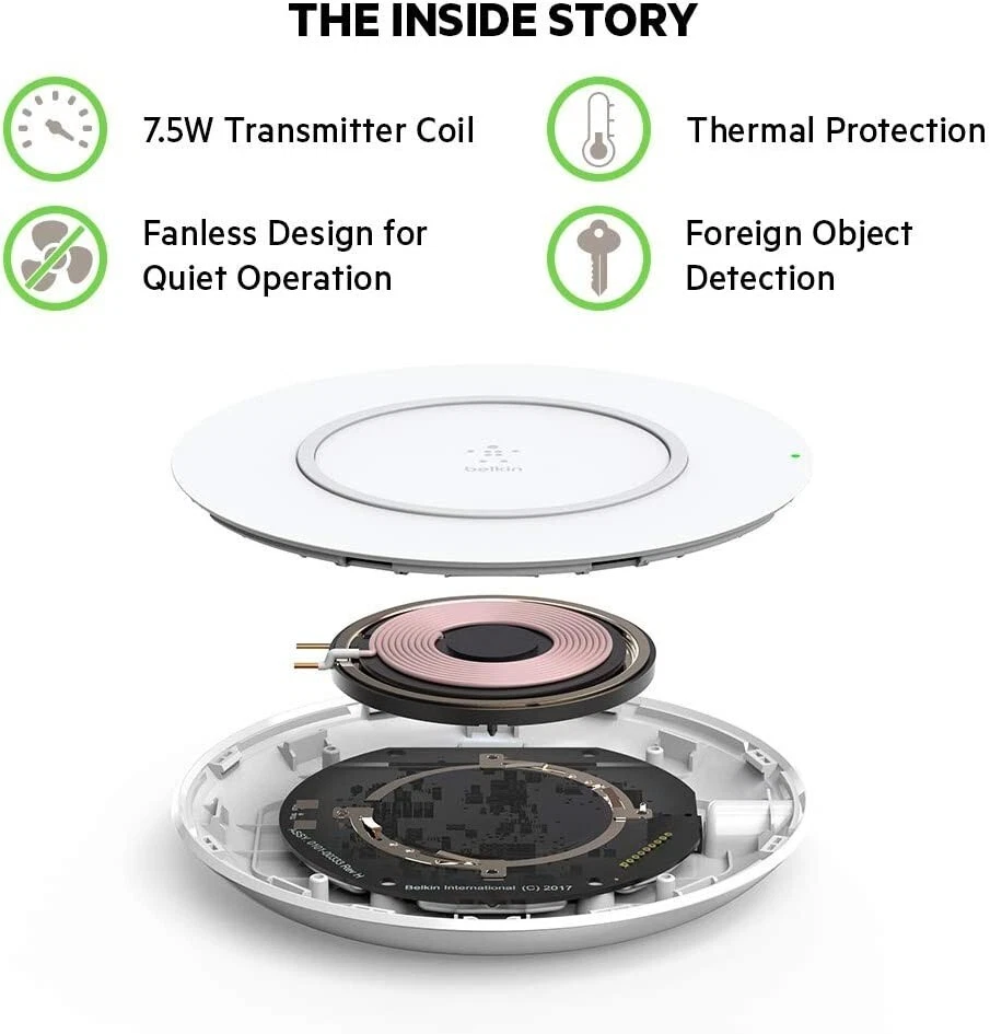 ¡NUEVO! Almohadilla de carga inalámbrica Belkin Boost Up - iPhone blanca Foto 3 de 4