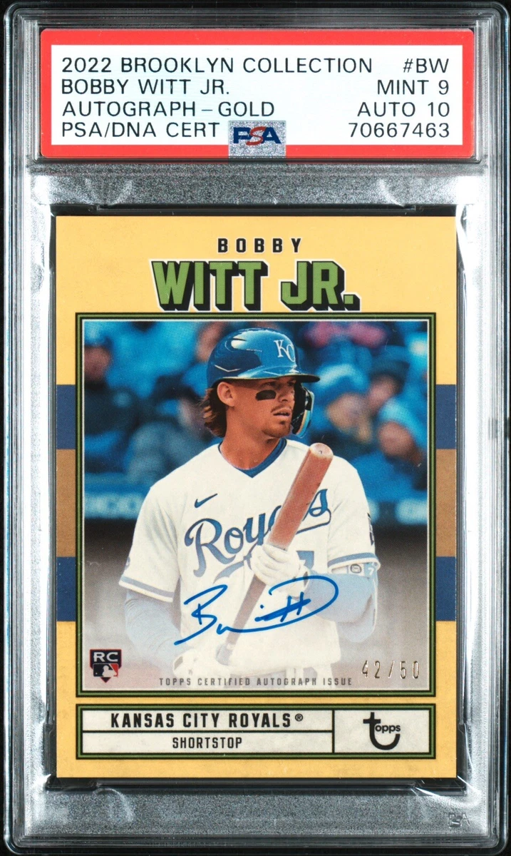 Bobby Witt Jr - 2022 Topps Brooklyn Collection Auto Gold 42/50 PSA 