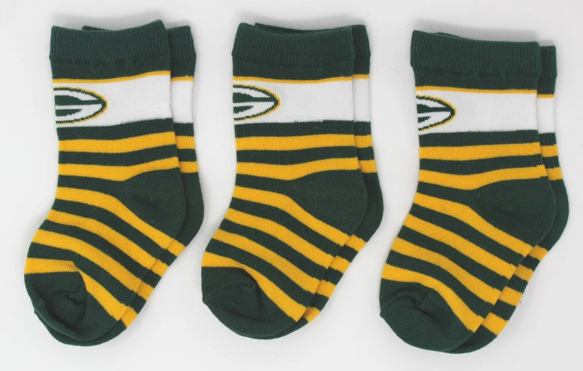 green bay packers dress socks Unisex Rock Em Custom Jersey Crew Size: Large/Extra Large Socks by For Bare Feet Packers Double Stripe Knit Sock