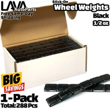 1 Box 1/2 oz Black Wheel Weights Stick-on Adhesive Tape Total 288 Pcs Lead-Free