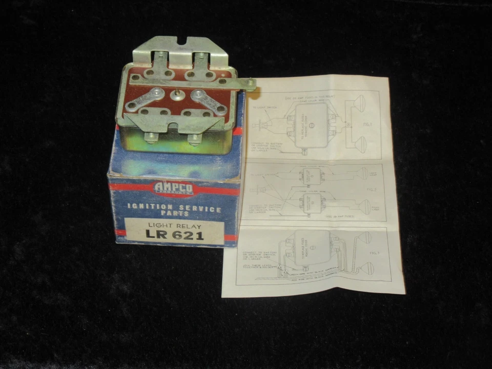 NOS 1935-1939 Ford 6 Volt Positive Ground AMPCO Dual Headlamp Relay - Изображение 2 из 4