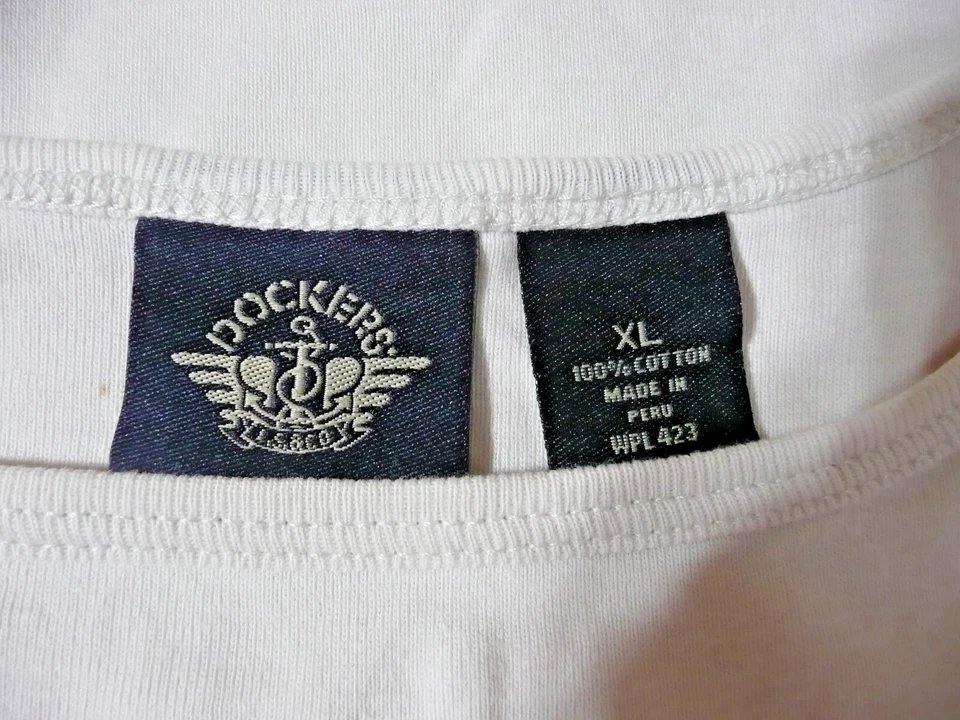 Regata feminina Dockers algodão sem mangas decote redondo creme-Tamanho XL- 1 mancha - Imagem 3 de 4