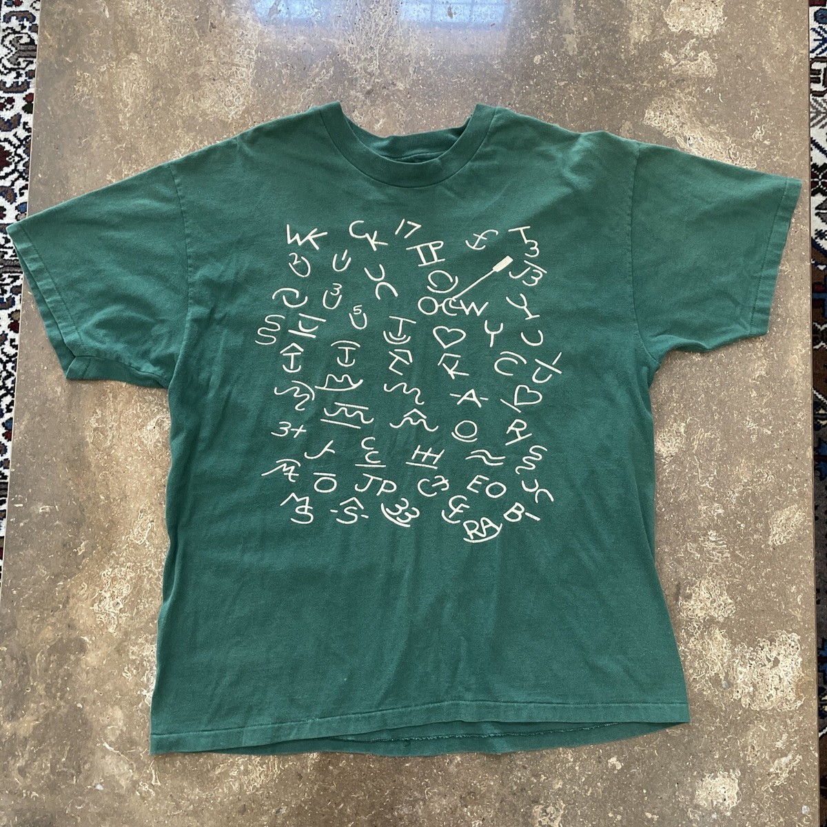 Vintage 1995 Green T shirt XL Hanes USA Tag Branded Signs | eBay